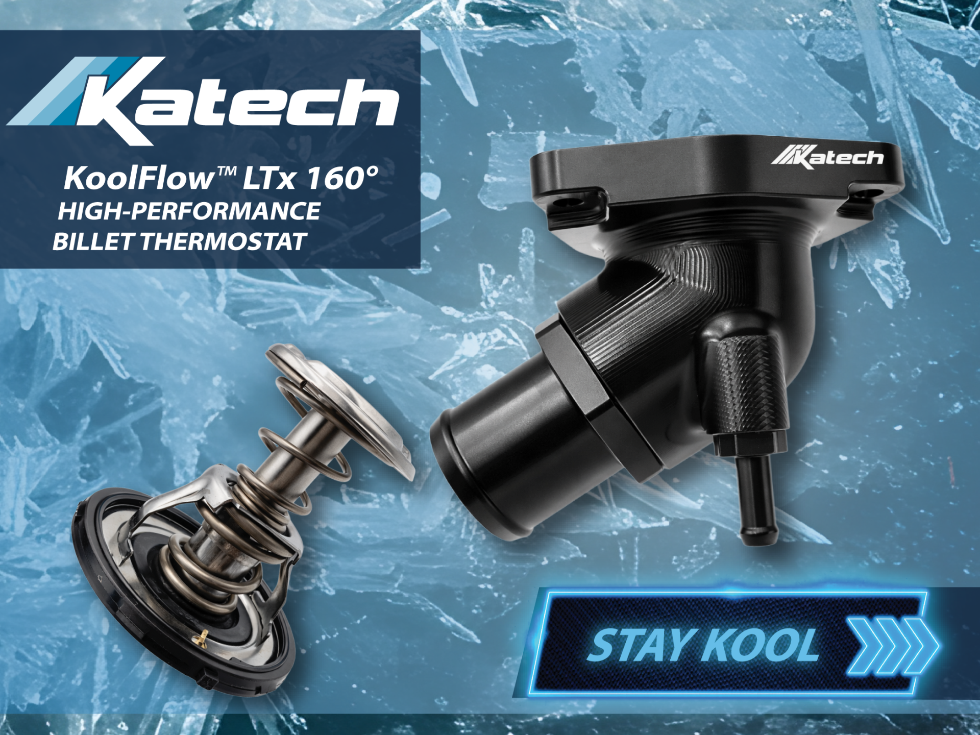 Katech KoolFlow LTx 160° High-Performance Billet Thermostat