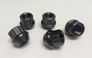 Katech - KAT-7167-BLK Titanium Lug Nuts, 12pt 14x1.5mm - Carbon Black