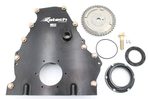 Katech - Katech Gen 5 LT Flat Billet Front Cover Kit - External Dry Sump Oiling System