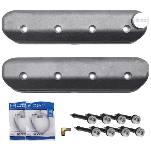 Katech GM Gen III & IV LS Cast Aluminum Wet Sump Valve Covers | Non-Slotted with Oil Fill